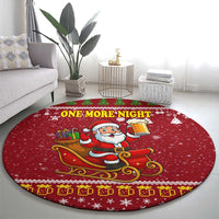 One More Night Santa Beer Christmas Round Carpet Xmas Holiday Patterns - Wonder Print Shop