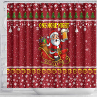 One More Night Santa Beer Christmas Shower Curtain Xmas Holiday Patterns - Wonder Print Shop