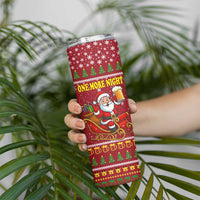 One More Night Santa Beer Christmas Skinny Tumbler Xmas Holiday Patterns - Wonder Print Shop