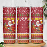 One More Night Santa Beer Christmas Skinny Tumbler Xmas Holiday Patterns - Wonder Print Shop