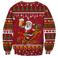 One More Night Santa Beer Christmas Sweatshirt Xmas Holiday Patterns - Wonder Print Shop