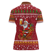 One More Night Santa Beer Christmas Women Polo Shirt Xmas Holiday Patterns - Wonder Print Shop