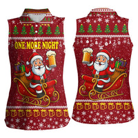 One More Night Santa Beer Christmas Women Sleeveless Polo Shirt Xmas Holiday Patterns - Wonder Print Shop