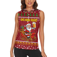 One More Night Santa Beer Christmas Women Sleeveless Polo Shirt Xmas Holiday Patterns - Wonder Print Shop
