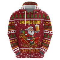 One More Night Santa Beer Christmas Zip Hoodie Xmas Holiday Patterns - Wonder Print Shop
