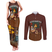 One Night Only Christmas Couples Matching Tank Maxi Dress and Long Sleeve Button Shirt Xmas Holiday Patterns - Wonder Print Shop