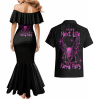 Karma Fairy Skul Couples Matching Mermaid Dress and Hawaiian Shirt - Wonder Print Shop