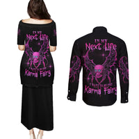 Karma Fairy Skul Couples Matching Puletasi Dress and Long Sleeve Button Shirt - Wonder Print Shop