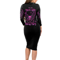 Karma Fairy Skul Long Sleeve Bodycon Dress - Wonder Print Shop
