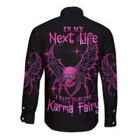 Karma Fairy Skul Long Sleeve Button Shirt - Wonder Print Shop