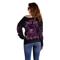 Karma Fairy Skul Off Shoulder Sweater - Wonder Print Shop