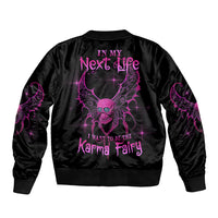 Karma Fairy Skul Sleeve Zip Bomber Jacket - Wonder Print Shop