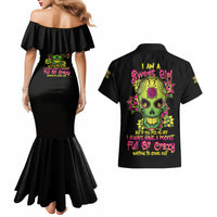 I Am A Sweet Girl But If You P Me O Sugar Skull Couples Matching Mermaid Dress and Hawaiian Shirt - Wonder Print Shop