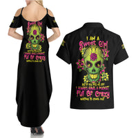 I Am A Sweet Girl But If You P Me O Sugar Skull Couples Matching Summer Maxi Dress and Hawaiian Shirt - Wonder Print Shop