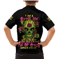 I Am A Sweet Girl But If You P Me O Sugar Skull Family Matching Mermaid Dress and Hawaiian Shirt - Wonder Print Shop