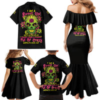 I Am A Sweet Girl But If You P Me O Sugar Skull Family Matching Mermaid Dress and Hawaiian Shirt - Wonder Print Shop