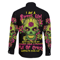I Am A Sweet Girl But If You P Me O Sugar Skull Family Matching Mermaid Dress and Hawaiian Shirt - Wonder Print Shop