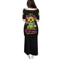 I Am A Sweet Girl But If You P Me O Sugar Skull Family Matching Puletasi Dress and Hawaiian Shirt - Wonder Print Shop