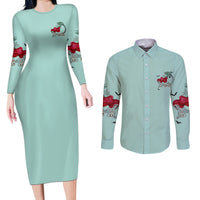 Salty Witch Mermaid Halloween Couples Matching Long Sleeve Bodycon Dress and Long Sleeve Button Shirt - Wonder Print Shop