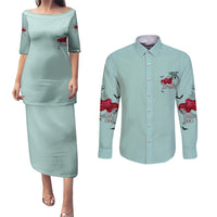 Salty Witch Mermaid Halloween Couples Matching Puletasi Dress and Long Sleeve Button Shirt - Wonder Print Shop