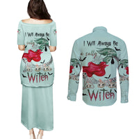 Salty Witch Mermaid Halloween Couples Matching Puletasi Dress and Long Sleeve Button Shirt - Wonder Print Shop