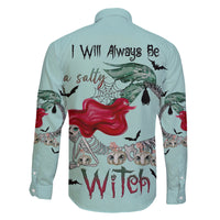 Salty Witch Mermaid Halloween Family Matching Long Sleeve Bodycon Dress and Hawaiian Shirt - Wonder Print Shop