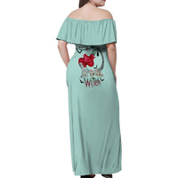 Salty Witch Mermaid Halloween Family Matching Off Shoulder Maxi Dress and Hawaiian Shirt - Wonder Print Shop