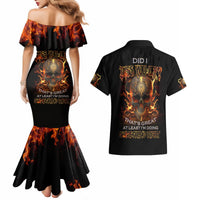 Did I Piss You Off Skull Filagree Couples Matching Mermaid Dress and Hawaiian Shirt - Wonder Print Shop