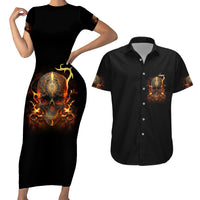 Did I Piss You Off Skull Filagree Couples Matching Short Sleeve Bodycon Dress and Hawaiian Shirt - Wonder Print Shop