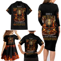 Did I Piss You Off Skull Filagree Family Matching Long Sleeve Bodycon Dress and Hawaiian Shirt - Wonder Print Shop