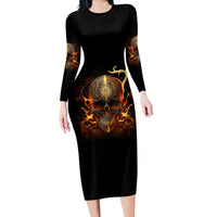 Did I Piss You Off Skull Filagree Family Matching Long Sleeve Bodycon Dress and Hawaiian Shirt - Wonder Print Shop