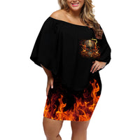 Did I Piss You Off Skull Filagree Off Shoulder Short Dress - Wonder Print Shop