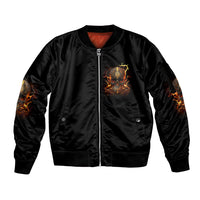 Did I Piss You Off Skull Filagree Sleeve Zip Bomber Jacket - Wonder Print Shop