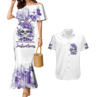 You Couldn't Handle Me Skul Couples Matching Mermaid Dress and Hawaiian Shirt - Wonder Print Shop