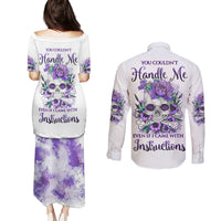 You Couldn't Handle Me Skul Couples Matching Puletasi Dress and Long Sleeve Button Shirt - Wonder Print Shop
