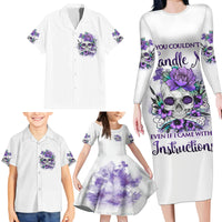 You Couldn't Handle Me Skul Family Matching Long Sleeve Bodycon Dress and Hawaiian Shirt - Wonder Print Shop
