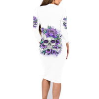 You Couldn't Handle Me Skul Family Matching Long Sleeve Bodycon Dress and Hawaiian Shirt - Wonder Print Shop