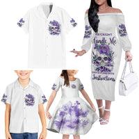 You Couldn't Handle Me Skul Family Matching Off Shoulder Long Sleeve Dress and Hawaiian Shirt - Wonder Print Shop