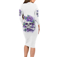You Couldn't Handle Me Skul Long Sleeve Bodycon Dress - Wonder Print Shop