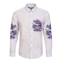 You Couldn't Handle Me Skul Long Sleeve Button Shirt - Wonder Print Shop