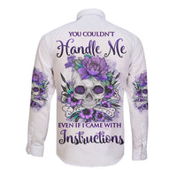 You Couldn't Handle Me Skul Long Sleeve Button Shirt - Wonder Print Shop
