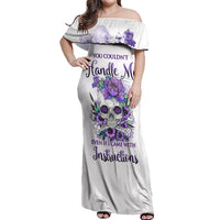 You Couldn't Handle Me Skul Off Shoulder Maxi Dress - Wonder Print Shop