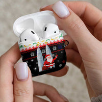 Malaysia Christmas AirPods Case with Santa Claus Petronas Towers Snowflakes and Festive Icons - Wonder Print Shop