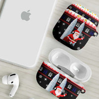 Malaysia Christmas AirPods Case with Santa Claus Petronas Towers Snowflakes and Festive Icons - Wonder Print Shop
