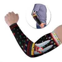 Malaysia Christmas Arm Sleeves with Santa Claus Petronas Towers Snowflakes and Festive Icons - Wonder Print Shop