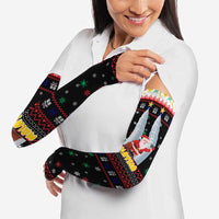 Malaysia Christmas Arm Sleeves with Santa Claus Petronas Towers Snowflakes and Festive Icons - Wonder Print Shop