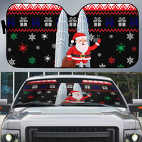 Malaysia Christmas Auto Sun Shade with Santa Claus Petronas Towers Snowflakes and Festive Icons - Wonder Print Shop