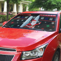 Malaysia Christmas Auto Sun Shade with Santa Claus Petronas Towers Snowflakes and Festive Icons - Wonder Print Shop