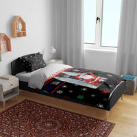 Malaysia Christmas Bedding Set with Santa Claus Petronas Towers Snowflakes and Festive Icons - Wonder Print Shop