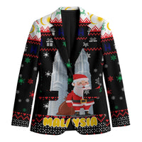 Malaysia Christmas Blazer with Santa Claus Petronas Towers Snowflakes and Festive Icons - Wonder Print Shop